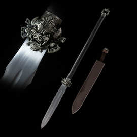 龙泉手工一体赵云枪高锰钢霸王枪长矛冷兵器龙吟枪武术 未开刃