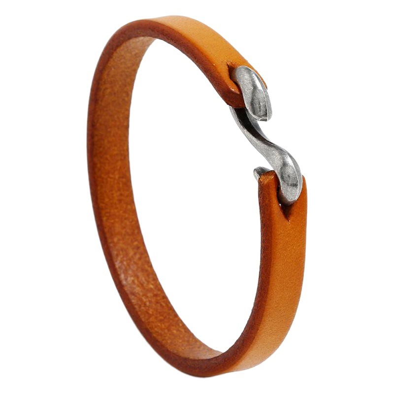 Punk transfronterizo nuevo retro simple pulsera de cuero de vaca de los hombres de la joyería de la moda todo-fósforo punk rock pulsera de cuero