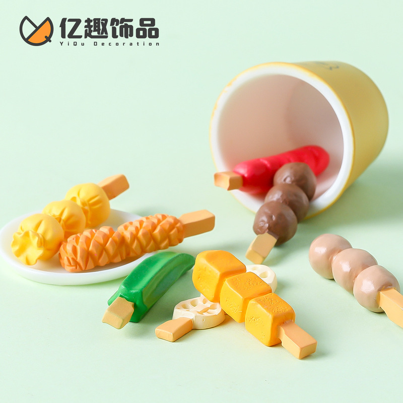 Creative simulation food and play string incense kwantung cooking doll house diy jewelry blind bag accessories miniature resin small ornaments Creative simulation food and play string incense kwantung cooking doll house diy jewelry blind bag accessories miniature resin small ornaments
