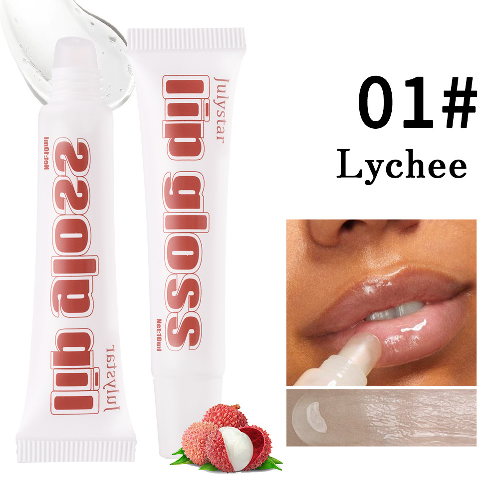 Julystar's best-selling Lip Moisturizing Fruit-flavored Lip Gloss 4-tube Set, Lip Gloss Moisturizing and Hydrating Lip Oil Makeup undefined