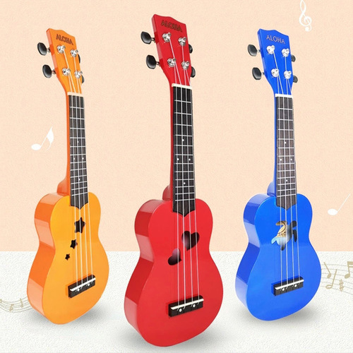Wooden Ukulele 21-inch Maple Colored Playable Instrument Mini Guitar Factory Cross-border