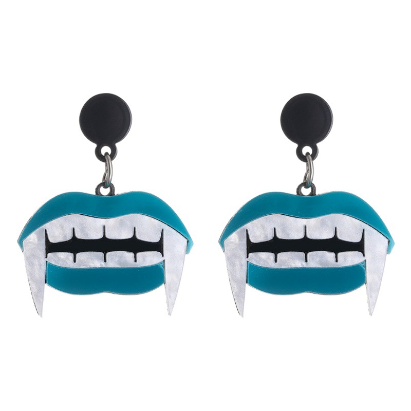 Cross-border horror fangya Halloween pendientes personalidad de la moda de acrílico pata bruja fantasma espárragos pendientes