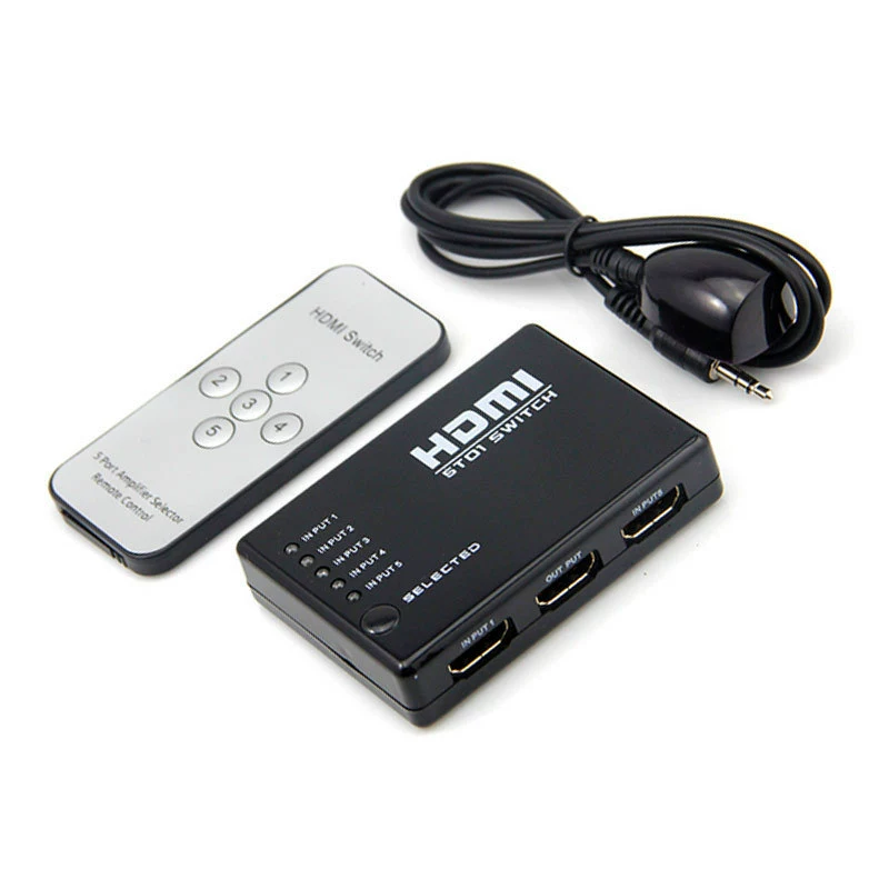 HDMI-сплиттер/переключатель 5 входов 1 выход, 5 портов, мультиинтерфейс HD