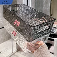 Настольная коробка для хранения из акрила, прозрачная офисная настольная корзина для закусок и мелочей, для общежития, канцелярия, косметика и средства по уходу за кожей, бесплатная доставка