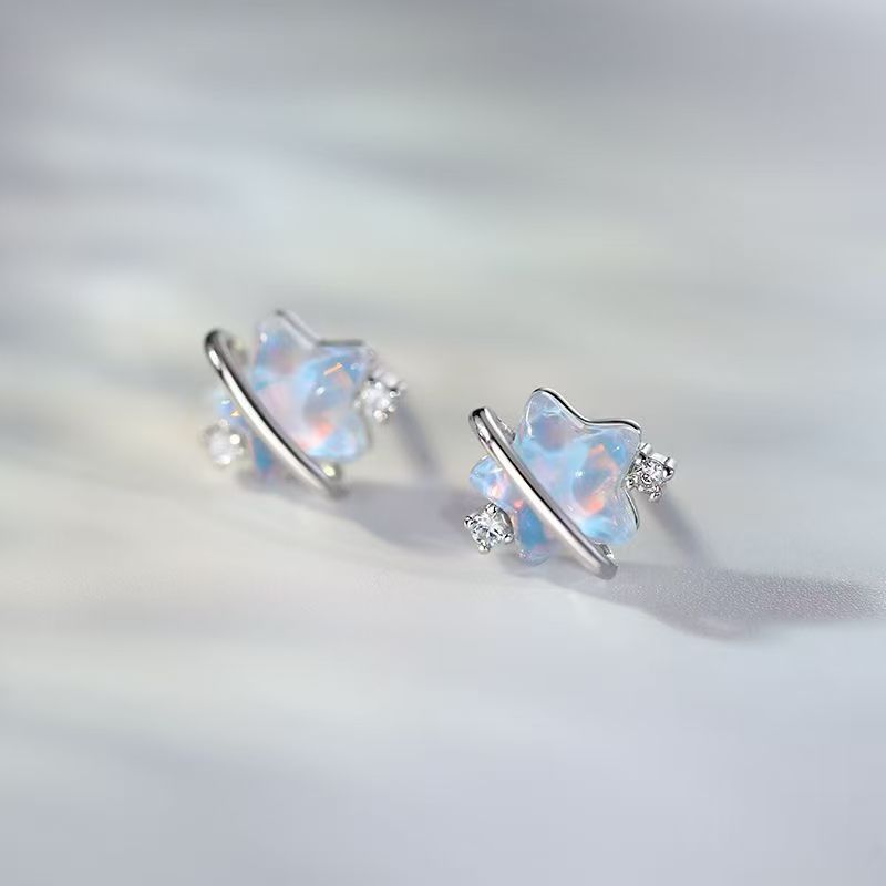 Aretes de Botón Estrella de Aleación de Zinc para Mujeres image 5