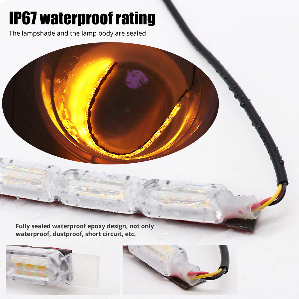 Car Led Crystal Tear Eye Light, Marquee Light Guide Strip, Two-Color Daytime Running Light, Telescopic Streamer Light Wholesale