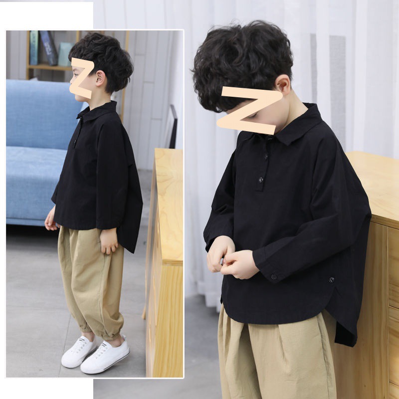 Children's clothing boys autumn suit autumn medium-sized children's fashionable shirt two-piece set handsome Korean style fashion clothes
