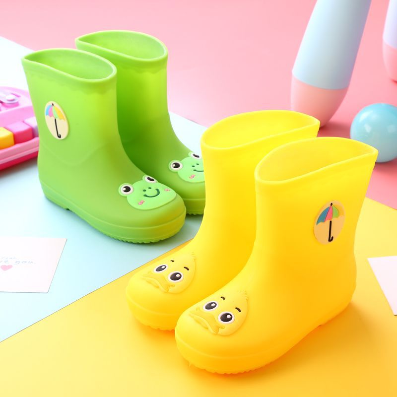 Velvet Cover Detachable New Children's Rain Boots Boys Cartoon Low Tube Plus Velvet Thickened Rain Boots Waterproof Anti-Slip Water Shoes
