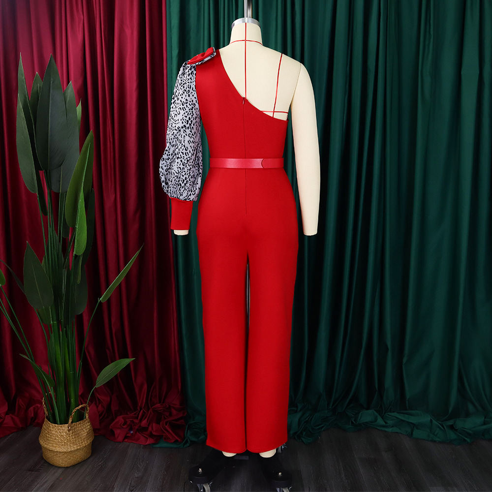 Women's Jumpsuits Rompers One Shoulder High Waist Wide Leg Elegant_voghion.com