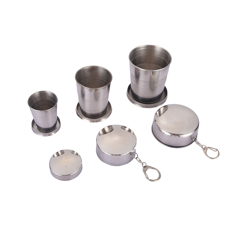 foldable handheld metal wineglass stainless steel for traveling