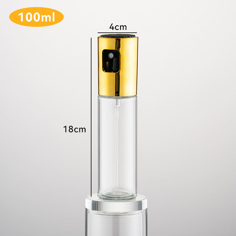 100ml botella de inyección de aceite de presión cocina parrilla botella de condimentos botella de vidrio boquilla de acero inoxidable botella de inyección de aceite control de aceite doméstico