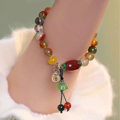 カラーの軽くて豪華な気質のブレスレットの中国式の蓮の蓬の如意のペンダントの手環の国風の潮は復古の閨蜜の手を掛けて飾っています。