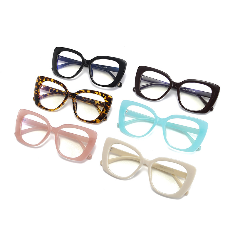 Selección de comercio exterior de moda montura de ojo de gato gafas anti-luz azul montura grande modelo de celebridad de Internet marco de gafas personalizado ventas directas de fábrica