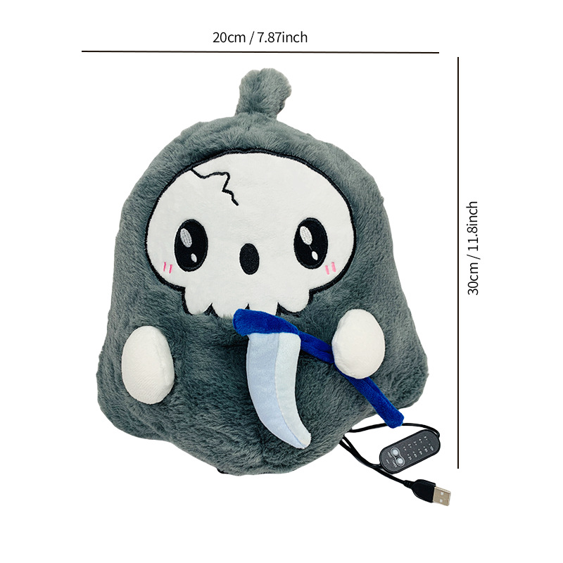 (2개) 모든 성도 죽음 인형 USB 난방 인형 난방 인형 베개 쿠션 뜨거운 압축 따뜻한 잠자는 인형