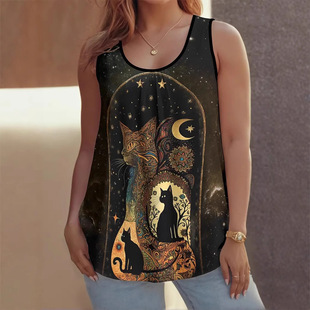 Cross-Border European and American Export 2024 Summer New Casual Versatile Fashion Trendy Large Size Vest Wn29