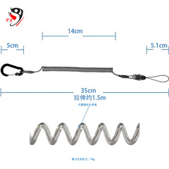 Mountain climbing buckle spring key chain mobile phone anti-lost rope male waist hanging retractable lost hand rope short style detachable key hanging rope 