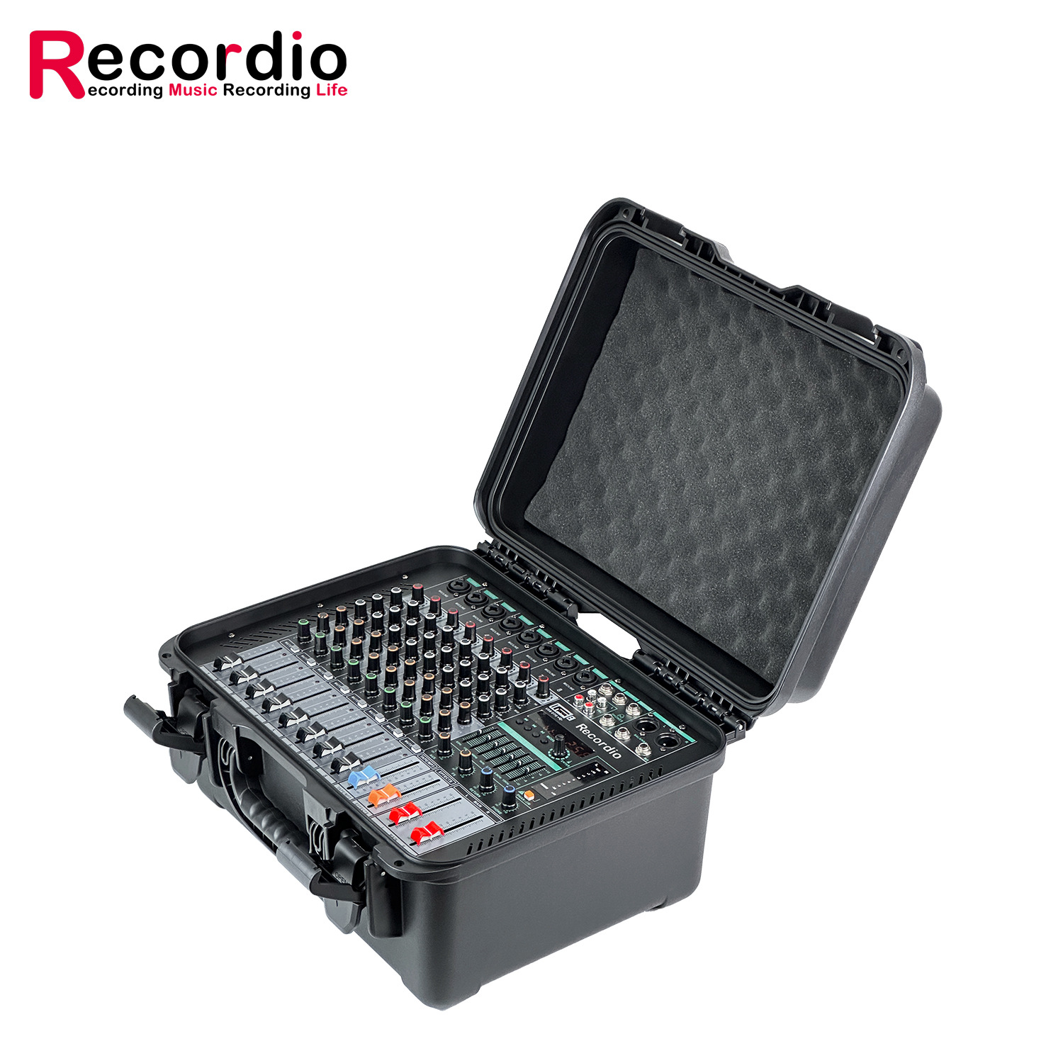 (2개) 공장 전문 8 채널 믹서 전원 증폭기 올인원 도구 상자 높은 전원 256 DSP 효과 블루투스 USB