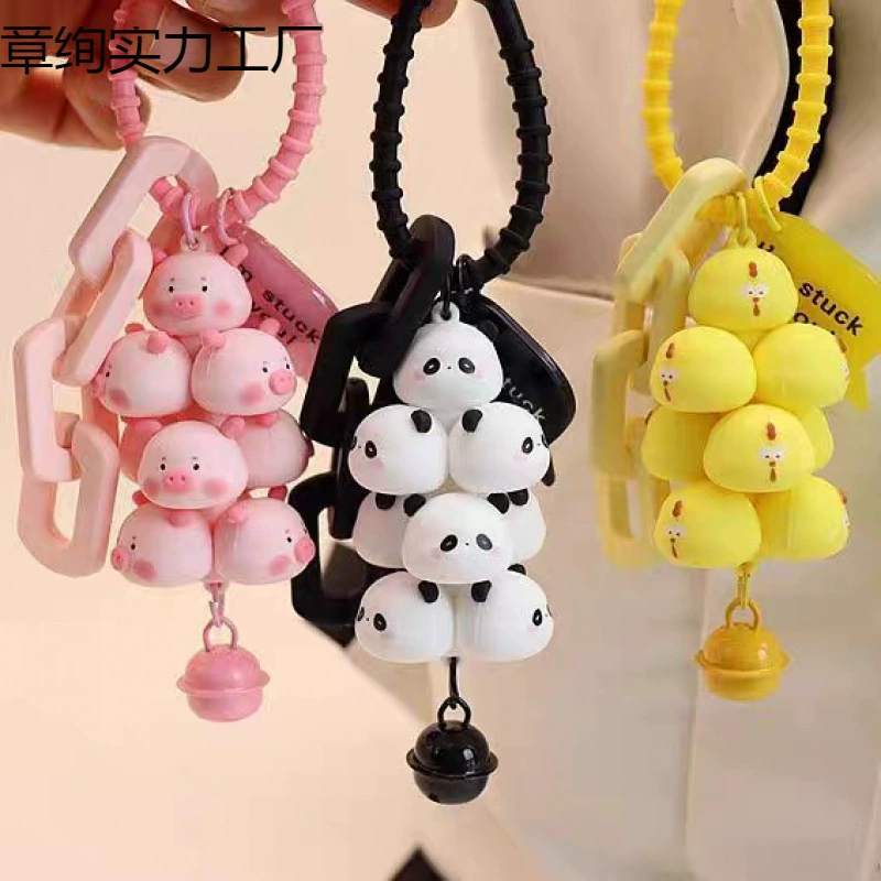 Популярная подвеска Jenga Panda Tower, киоск ночного рынка, небольшие предметы, коляска, подарок на день рождения, школьная сумка, подвеска Panda