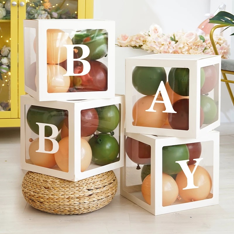 七夕網紅透明驚喜baby氣球套餐婚禮生日派對裝飾告白字母氣球盒子
