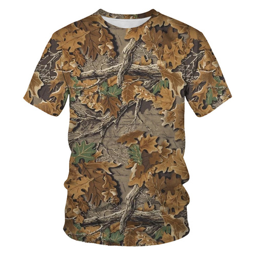 Summer Trend New Style T-shirt Outdoor Jungle Camouflage Short-sleeved Top Mesh Fabric Personality Men and Women Casual Item