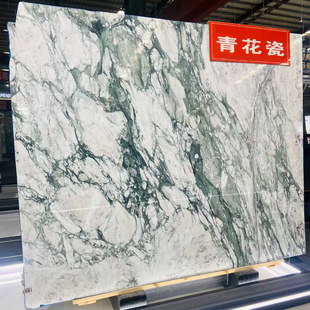 Blue and White Porcelain Luxury Stone Marble Cabinet Countertop Island, Light Luxury Stone Window Sill Board Door Set Window Set