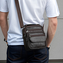 跨境新款男士真皮单肩包运动健身挎包头层牛皮休闲单肩斜挎包包