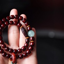 非洲小叶紫檀木六字真言跑环梅花款手串链持佛珠百搭厂家批发男女