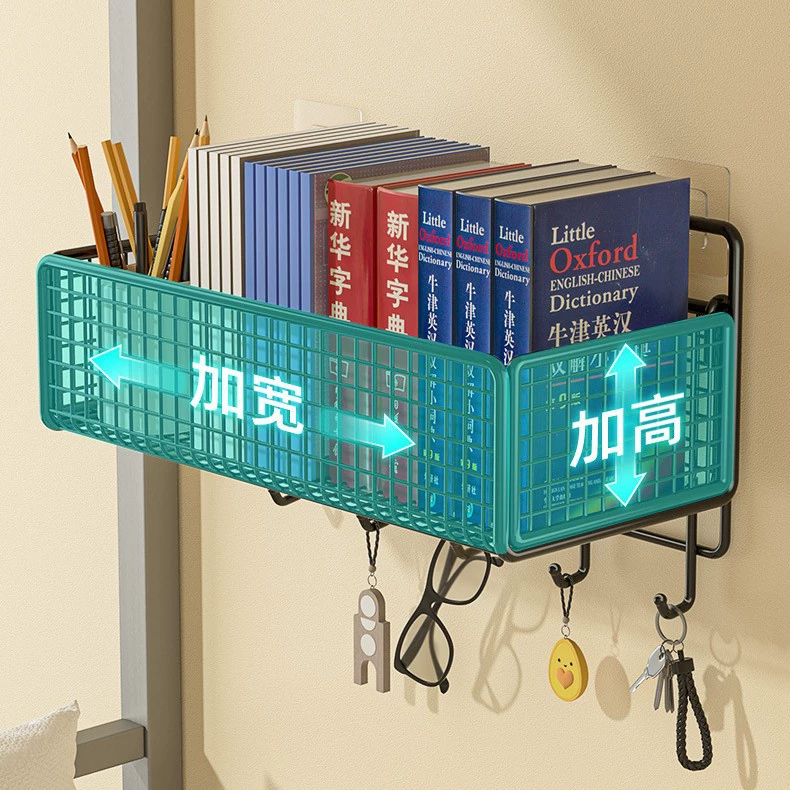 Wall-mounted shelf accessory, hanging shelf, load-bearing, hooks, 2 sizes (black/white)