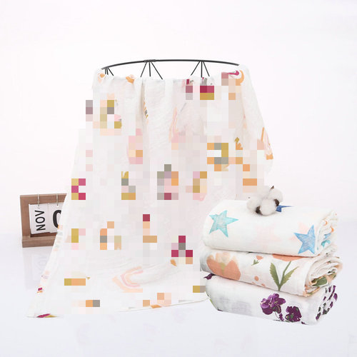 Double-layered gauze swaddle for baby, cotton printed swaddle, printed newborn swaddle, blanket, gauze bath towel