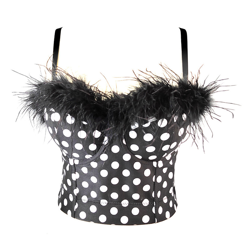 bar hot dance Jazz dance Feather bra tops for Womenparagraph