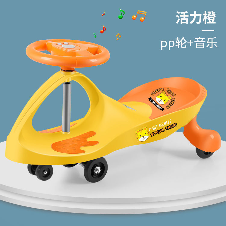 Niños andadores deslizantes 1-3 años, niños y niñas, sin pedales, anti-vuelco, polea de cuatro ruedas, torsión, coche al por mayor