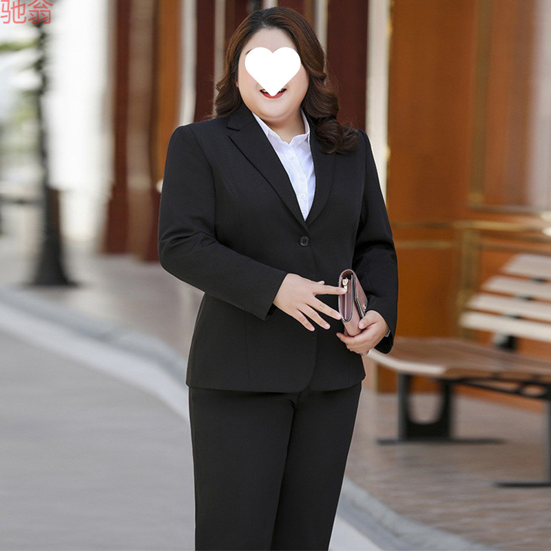 Y9Z extra-large suit coat women's business attire formal attire plus fat suit overalls suit 200kg chubby girl two pieces
