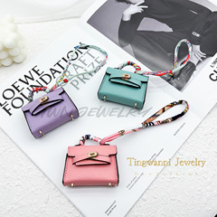 Mini Kelly Bag Charm Car Keychain Small Bag Hook Decor Cute Bag Hook Headphone Bag for Women