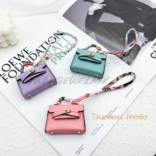 Mini Kelly Bag Charm Car Keychain Small Bag Hook Decor Cute Bag Hook Headphone Bag for Women