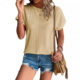 2023 Amazon ebay independent station European and American summer new solid color short sleeve hollow casual shirt cross-border in stock