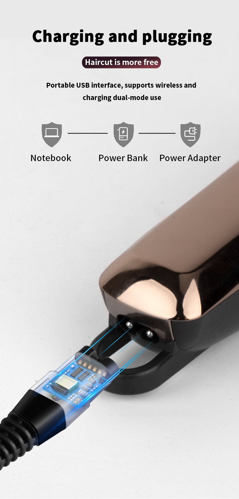 LCD digitaalekraaniga juukselõikusmasin juuksurisalongi jaoks spetsiaalne USB-laetav elektriline juukselõikusmasin juuksefrees_voghion.com