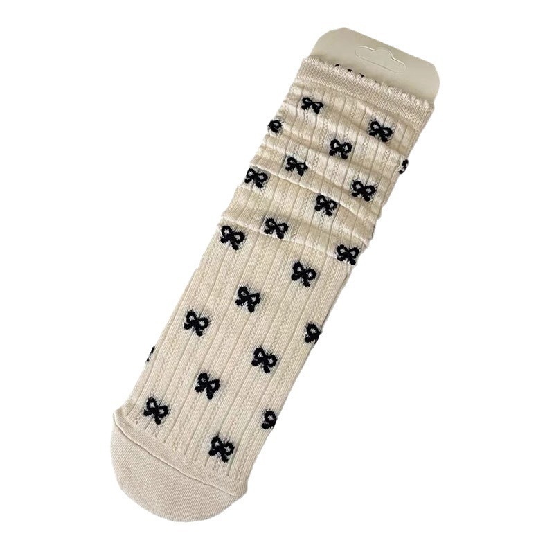 Summer thin Japanese knee socks with bow