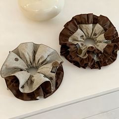 复古咖色大肠发圈女韩系高级感丸子头扎头发头绳秋冬超大皮筋头饰