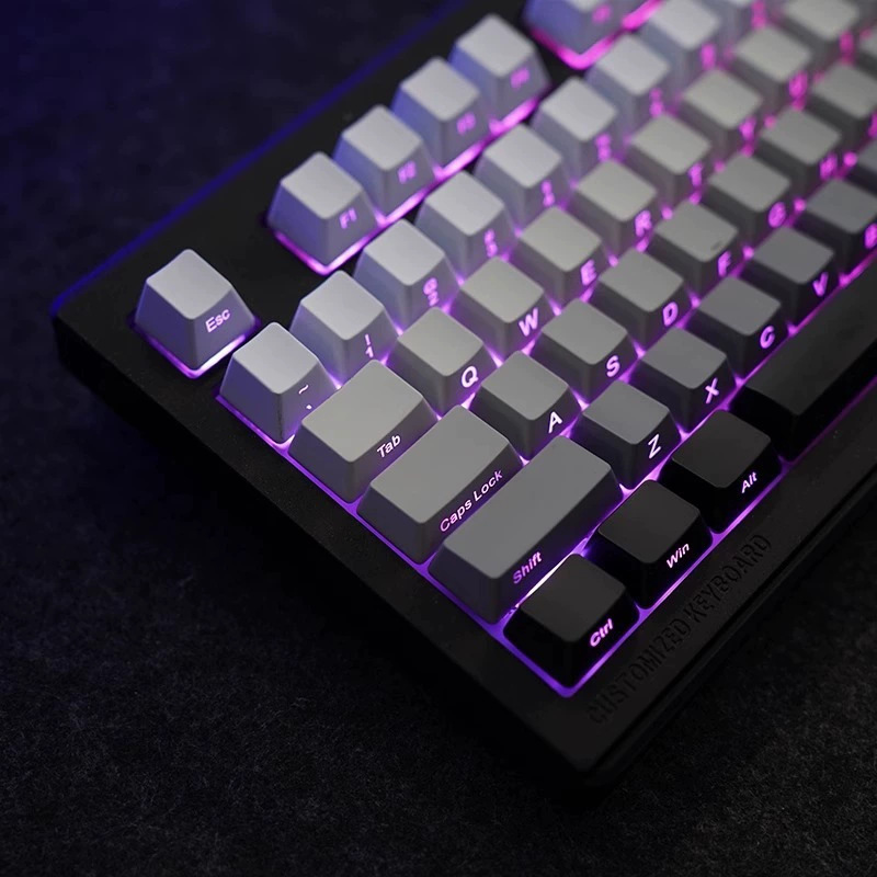 Градиентная клавиша cap PBT светопропускание оригинальная высокая боковая светопропускность расширение двухцветная инъекция процесс адаптации механической клавиатуре
