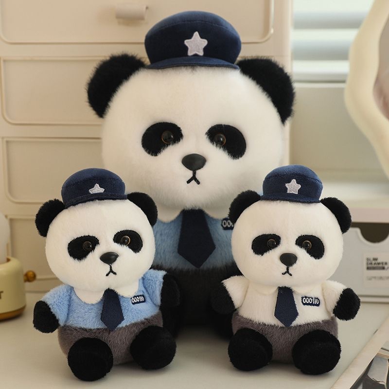 拉比泰警察熊公仔毛绒玩具小熊特警熊猫玩偶制服警官服泰迪熊娃娃