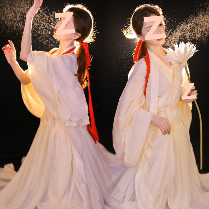 Divine Maiden Hanfu with Fragrance Reminiscent of the Past, Ultra-Fairy Ancient Costume for Studio Theme Photoshoot Photography Outfit in Cotton and Linen