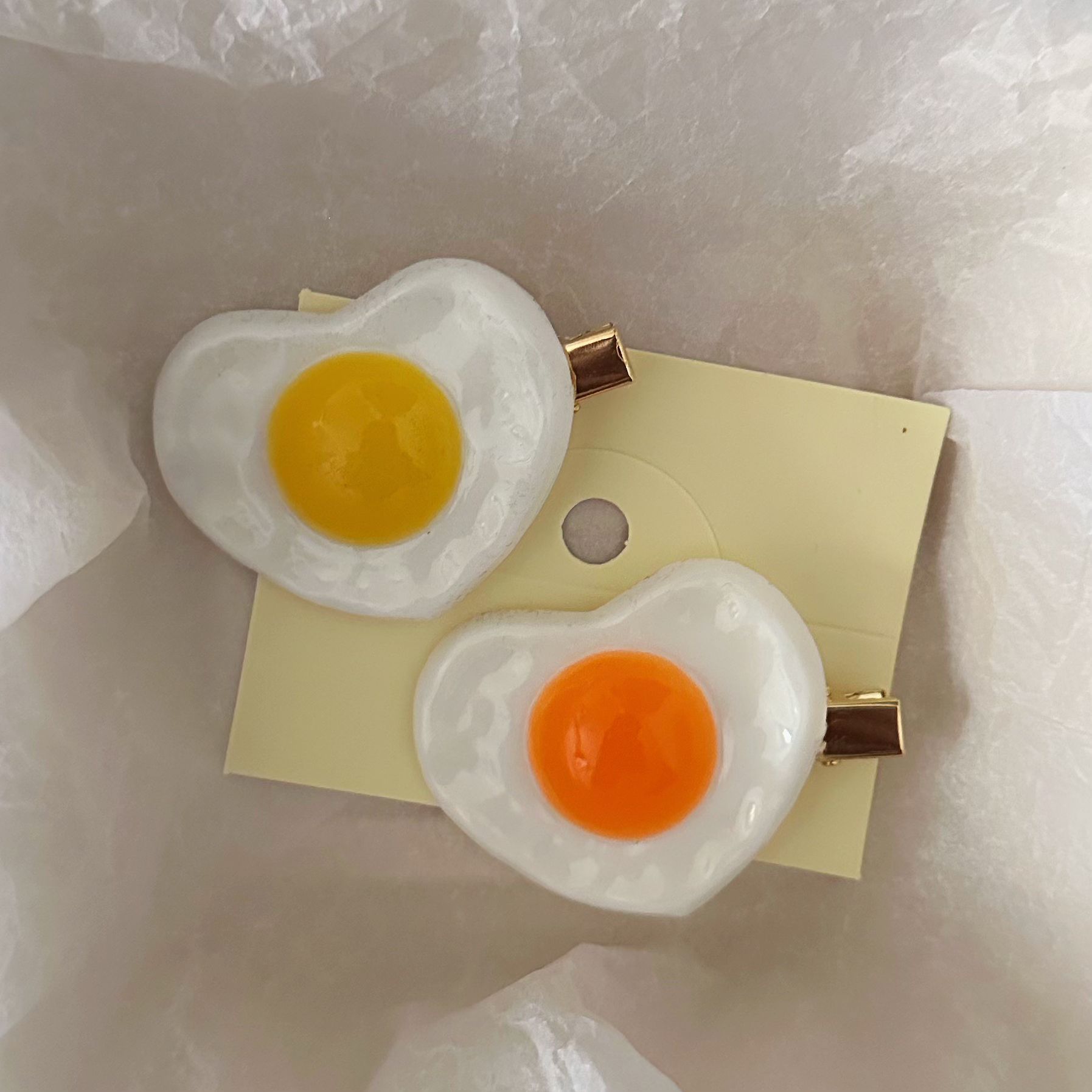 Plastic, Resin Material Poached Egg Pattern Women's Sweet Poached Egg Plastic Resin Hair Clip