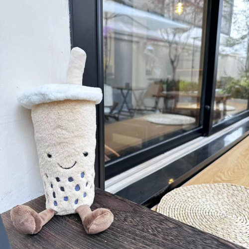 New internet celebrity pearl milk tea pillow, cute plush toy, doll gift, creative milk tea cup doll decoration