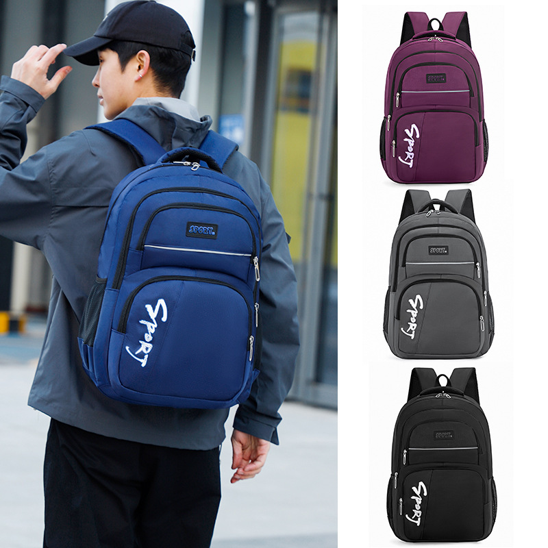 Mochila de moda de gran capacidad al por mayor de fábrica, mochila ligera y resistente al desgaste para estudiantes de secundaria y preparatoria, mochila de viaje de ocio