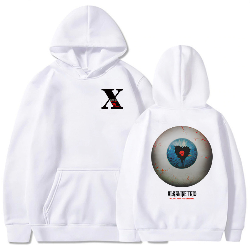 Band Alkaline Trio Print Hoodie Blood Hair Eyeballs Tour