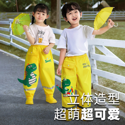 Mu Meng Children's Rain Pants Leg Covers Dinosaur Cartoon Boys Girls Student Baby Oxford Cloth Waterproof Pants Wholesale