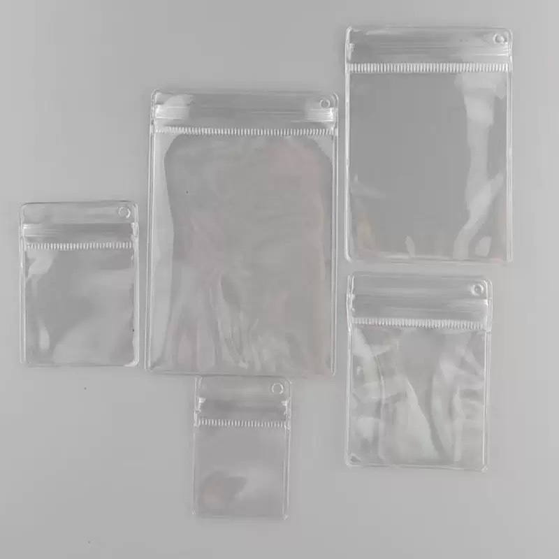 透明侧孔袋PVC摇摇乐捏捏袋挂孔自封袋首饰收纳袋悬挂密封袋子