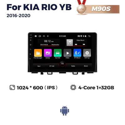 Suitable for Kia Rio Stonic 2017-2019 Kia Rio Android Car Central Control Navigation System (DVD Navigation) - m90s-1-32-quad-core-wifi-edition