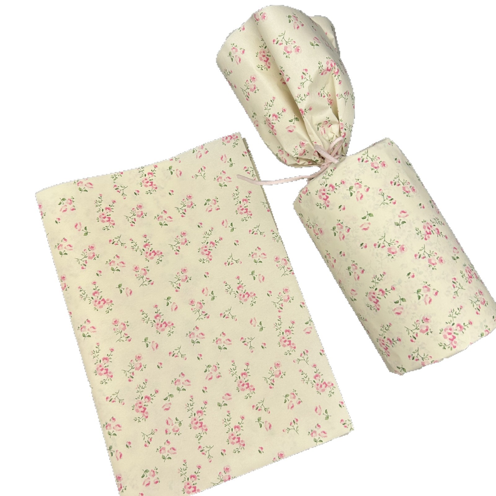 Papel de embalaje de impresión de Rosa dulce de estilo coreano papel de embalaje de flores frescas caja de regalo forro a prueba de humedad suministros de papel de almohadilla