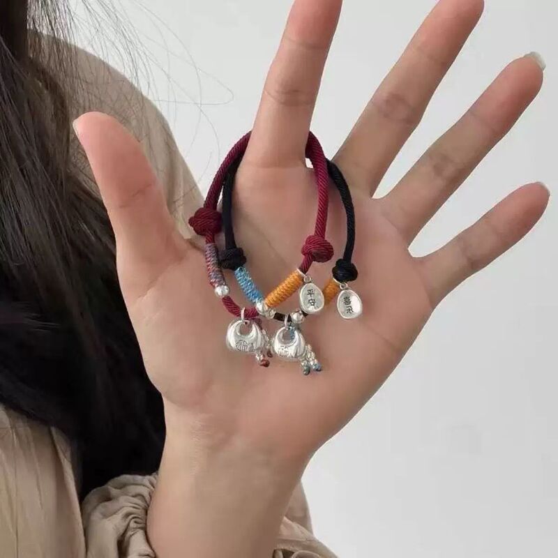 Futuo 固体ディスク巻き太い幸運袋赤いロープブレスレット編組ロープブレスレットカップル男の子と女の子ギフト編組|undefined